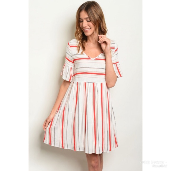 LAST 1! Fully Lined Contrast Striped Tunic Dress - Picture 2 of 2